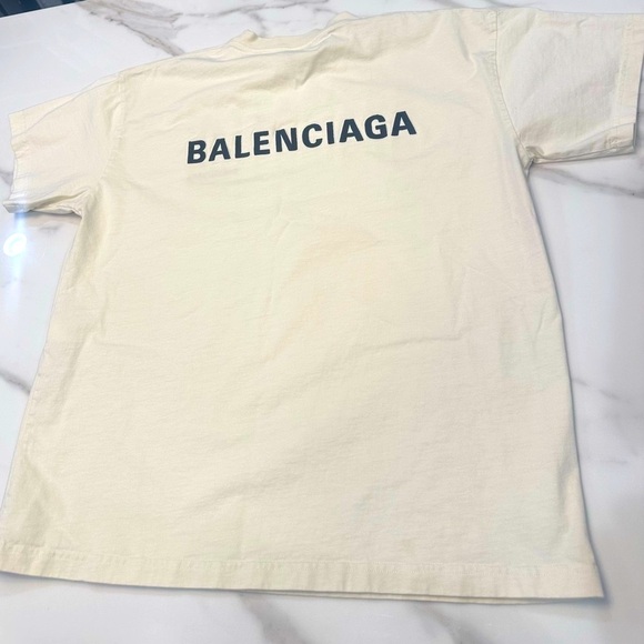 Balenciaga Cream Unisex T-Shirt - Picture 1 of 7